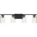 Transitional 4 Light 32 inch Matte Black Bathroom Vanity Light Wall Light