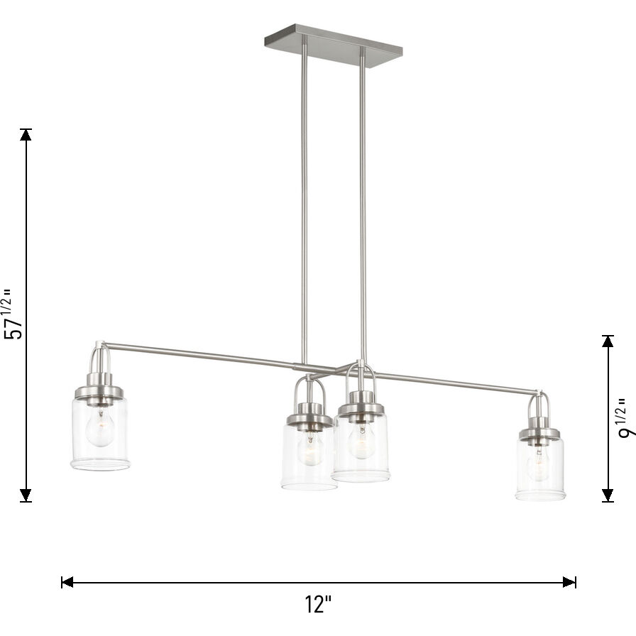 Anders 4 Light 48 inch Midnight Black Chandelier Ceiling Light