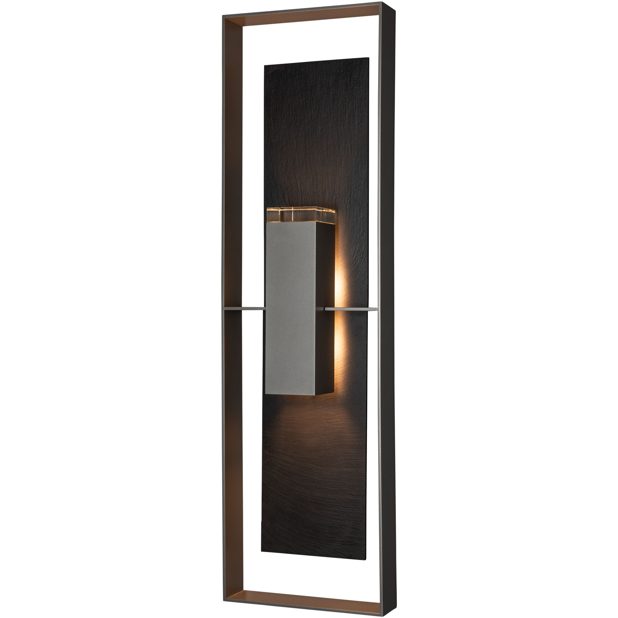 Shadow Box 2 Light 45 inch Coastal Burnished Steel Outdoor Sconce, Extra Tall