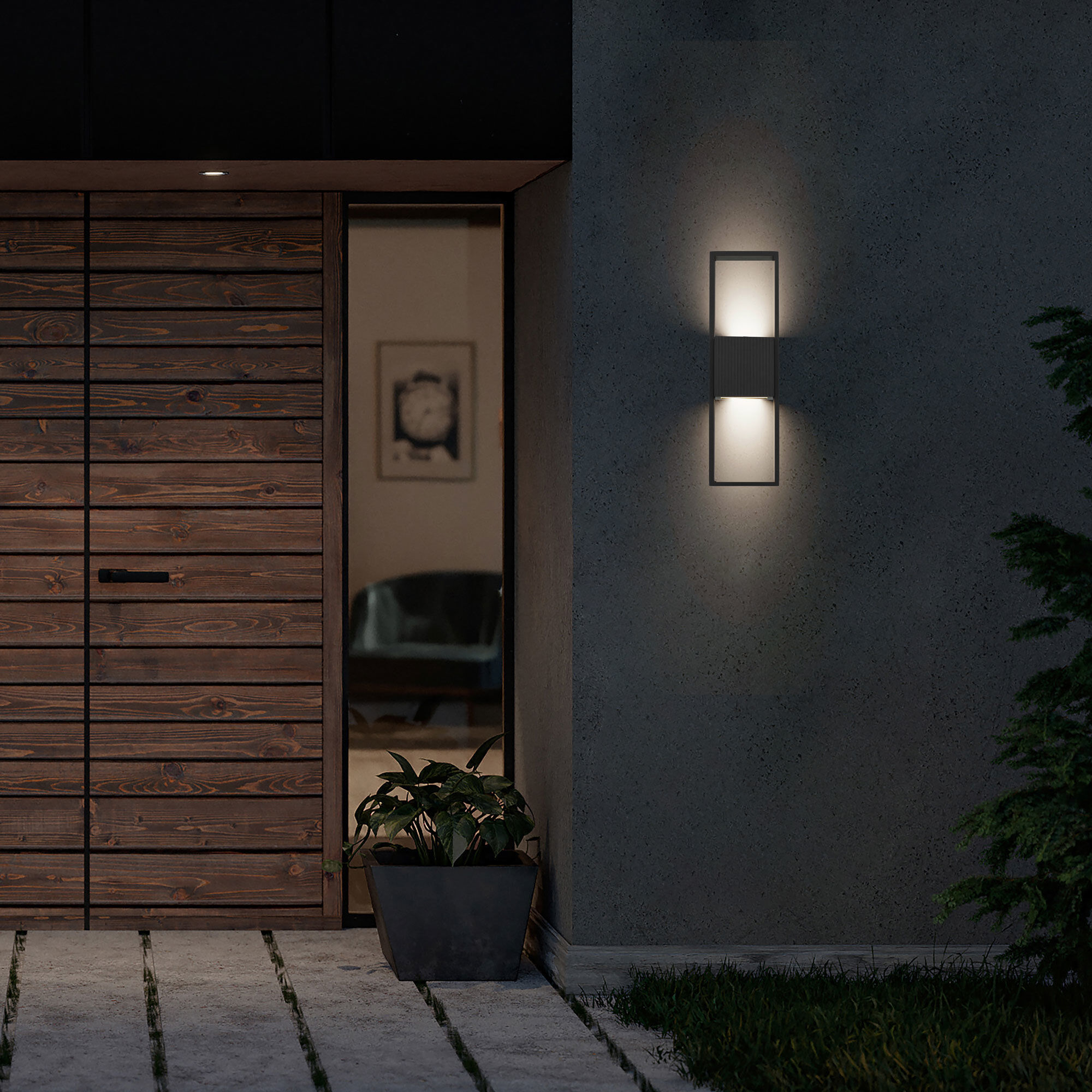 Miami LED 18 inch Sand Black Outdoor Wall Sconce