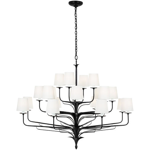 Chapman & Myers Amalfi LED 50 inch Waxed Black Three-Tiered Chandelier Ceiling Light