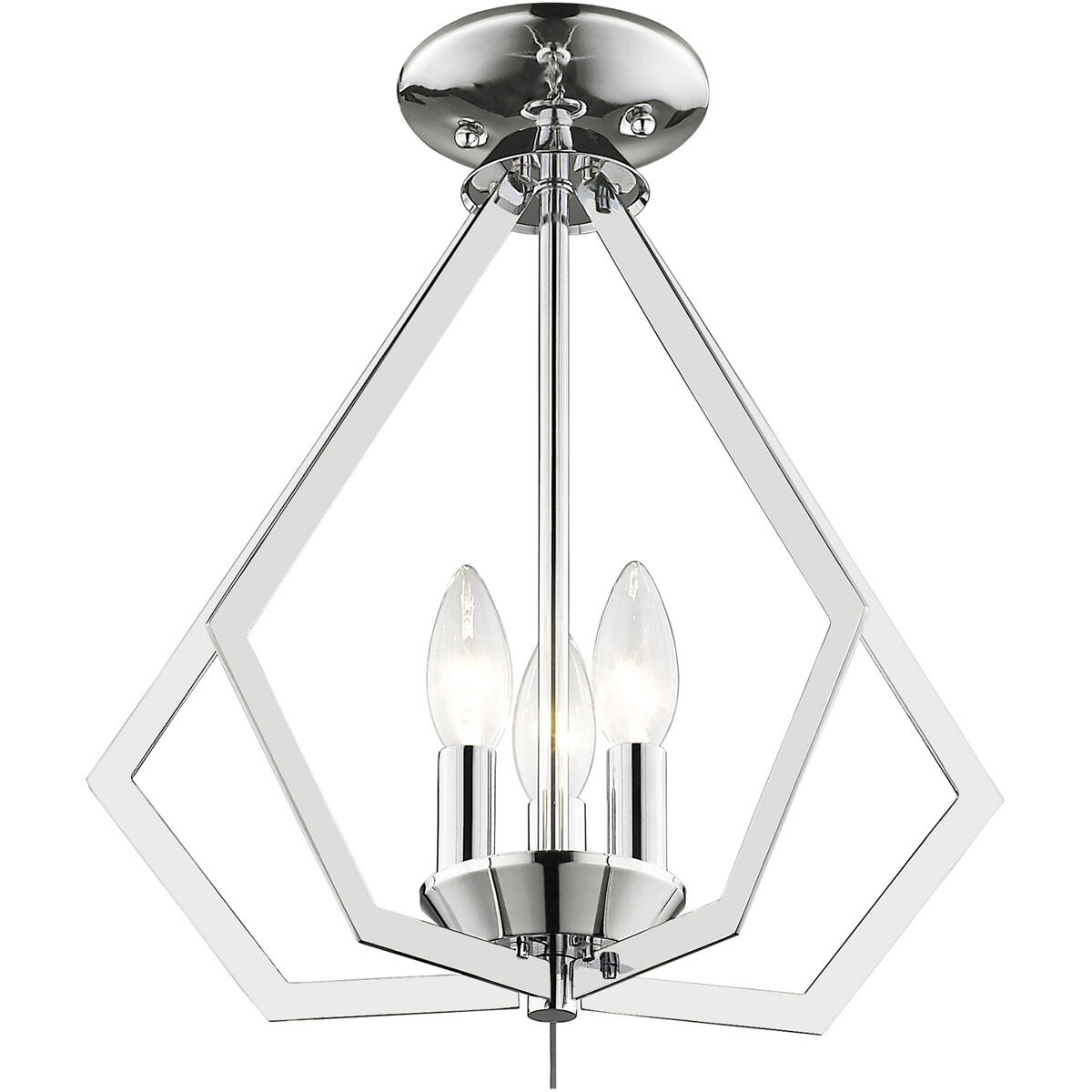 Prism 3 Light 14 inch Polished Chrome Convertible Mini Chandelier/Ceiling Mount Ceiling Light