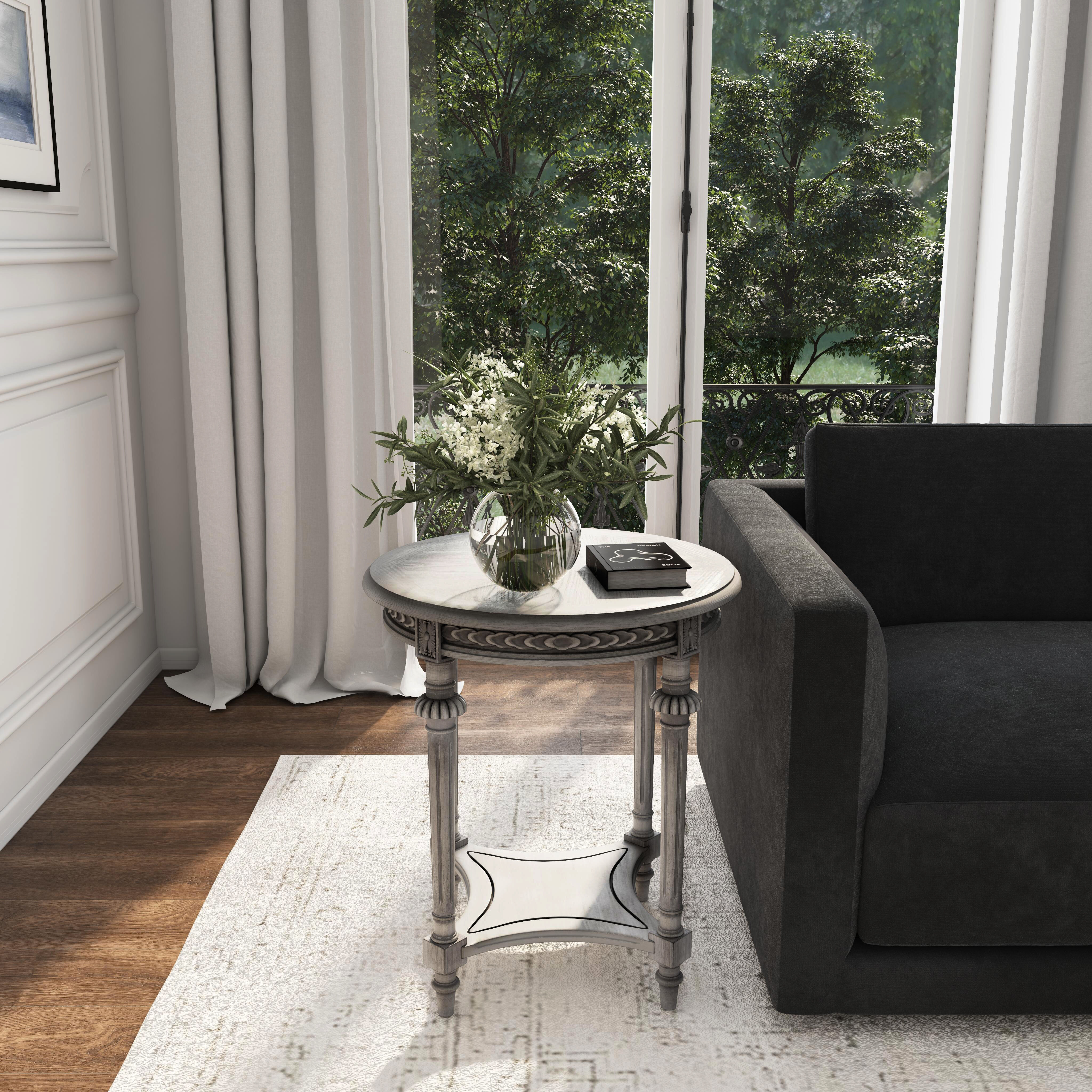 Hellinger Round Lamp Table in Gray