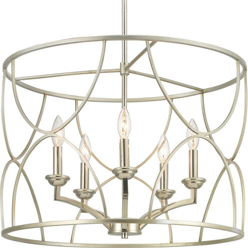 Landree 5 Light 23 inch Silver Ridge Chandelier Ceiling Light