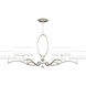 Allegretto 6 Light 51 inch Silver Chandelier Ceiling Light in Silver Leaf, White Fabric