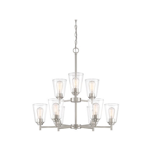 Westin 9 Light 30 inch Satin Platinum Chandelier Ceiling Light