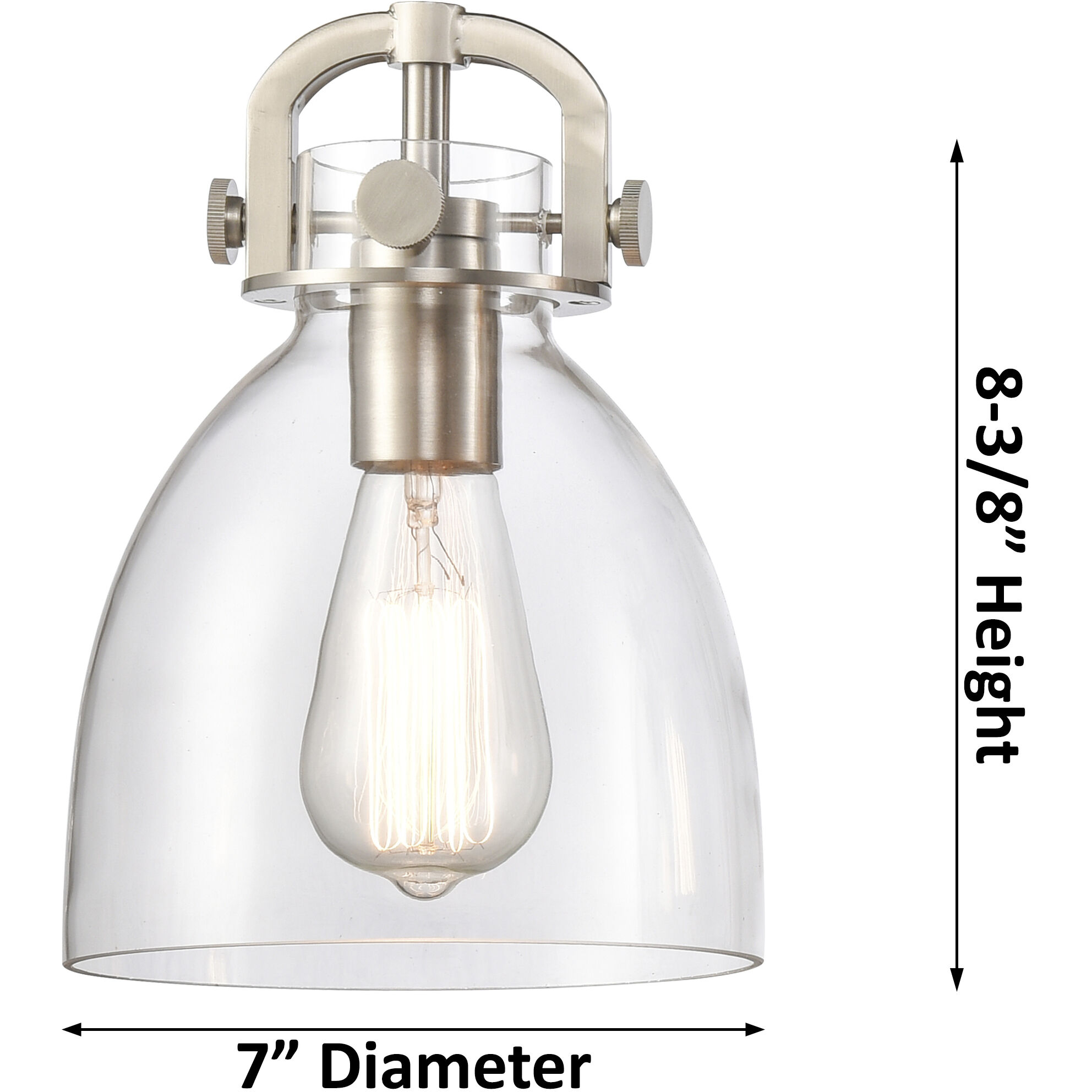 Newton Bell 6 Light 26 inch Satin Nickel Chandelier Ceiling Light in White Glass