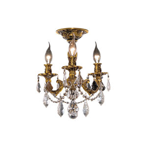 Rosalia 3 Light 13 inch French Gold Flush Mount Ceiling Light in Clear, Royal Cut
