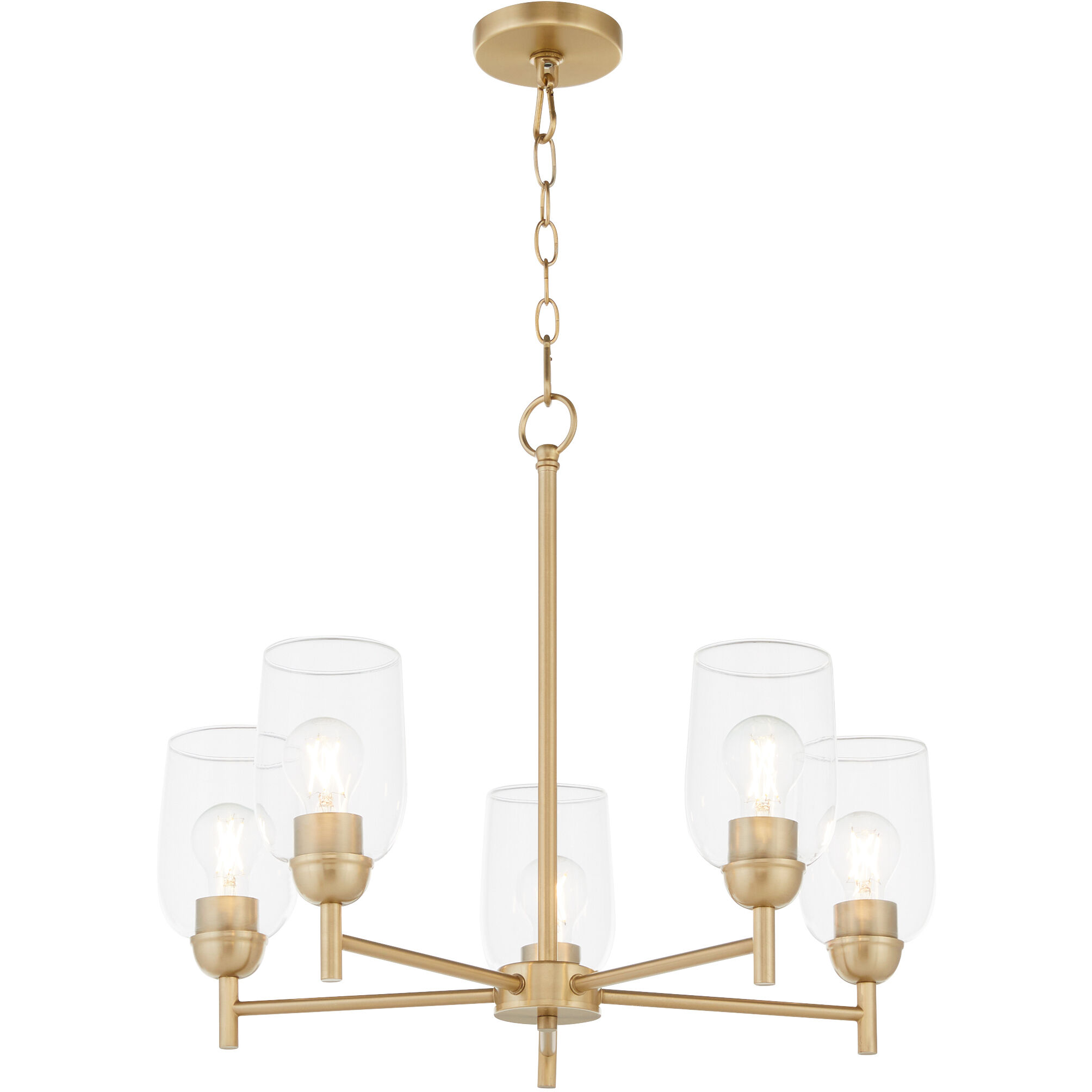 Wallinger 5 Light 24.5 inch Aged Brass Chandelier Ceiling Light