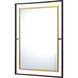 Gray 38 X 28 inch Gold Leaf, Black Wall Mirror