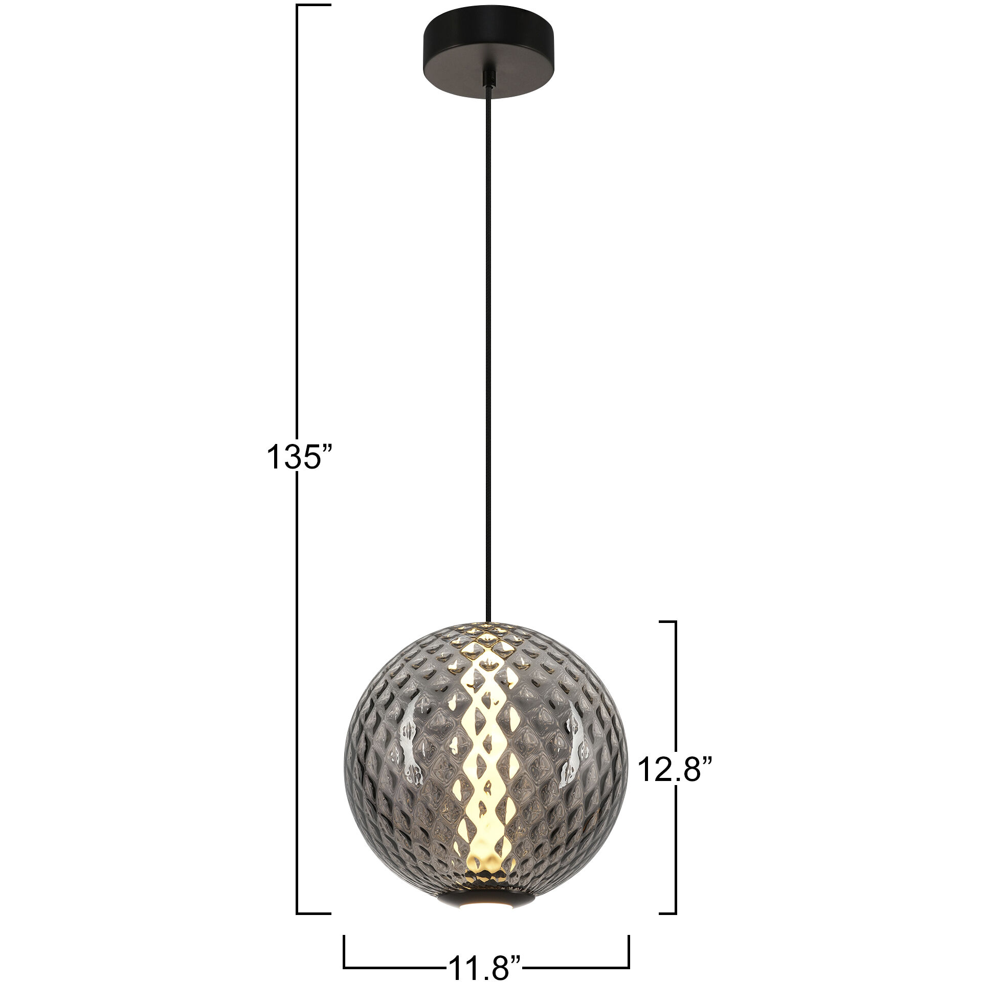 Celeste LED 11.8 inch Gunmetal Pendant Ceiling Light in Smoke Ombre