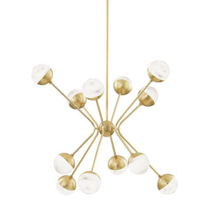 Saratoga LED 36 inch Aged Brass Chandelier Ceiling Light