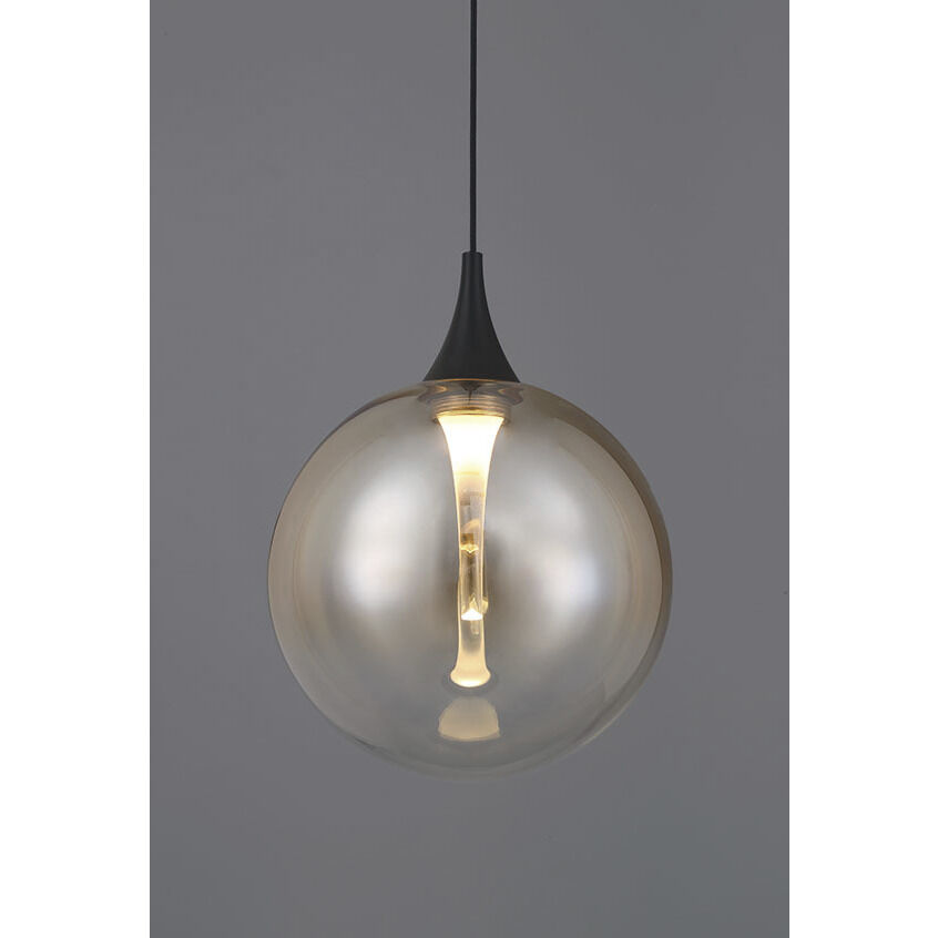 Iissa LED 6.25 inch Matte Black Pendant Ceiling Light in Amber