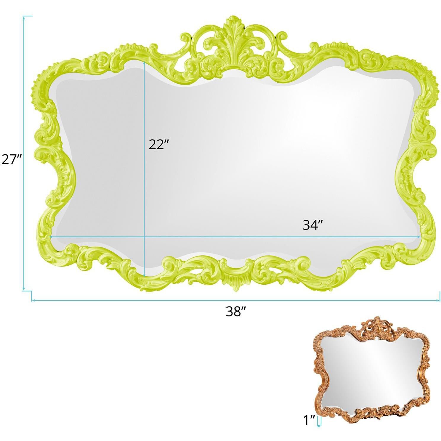 Talida 38 X 27 inch Glossy Green Wall Mirror