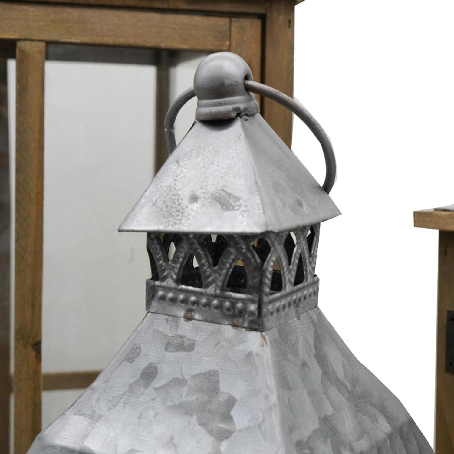 Window 12.6 inch Brown Lantern, Set of 3