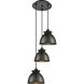 Adirondack 3 Light 14.13 inch Matte Black Multi Pendant Ceiling Light