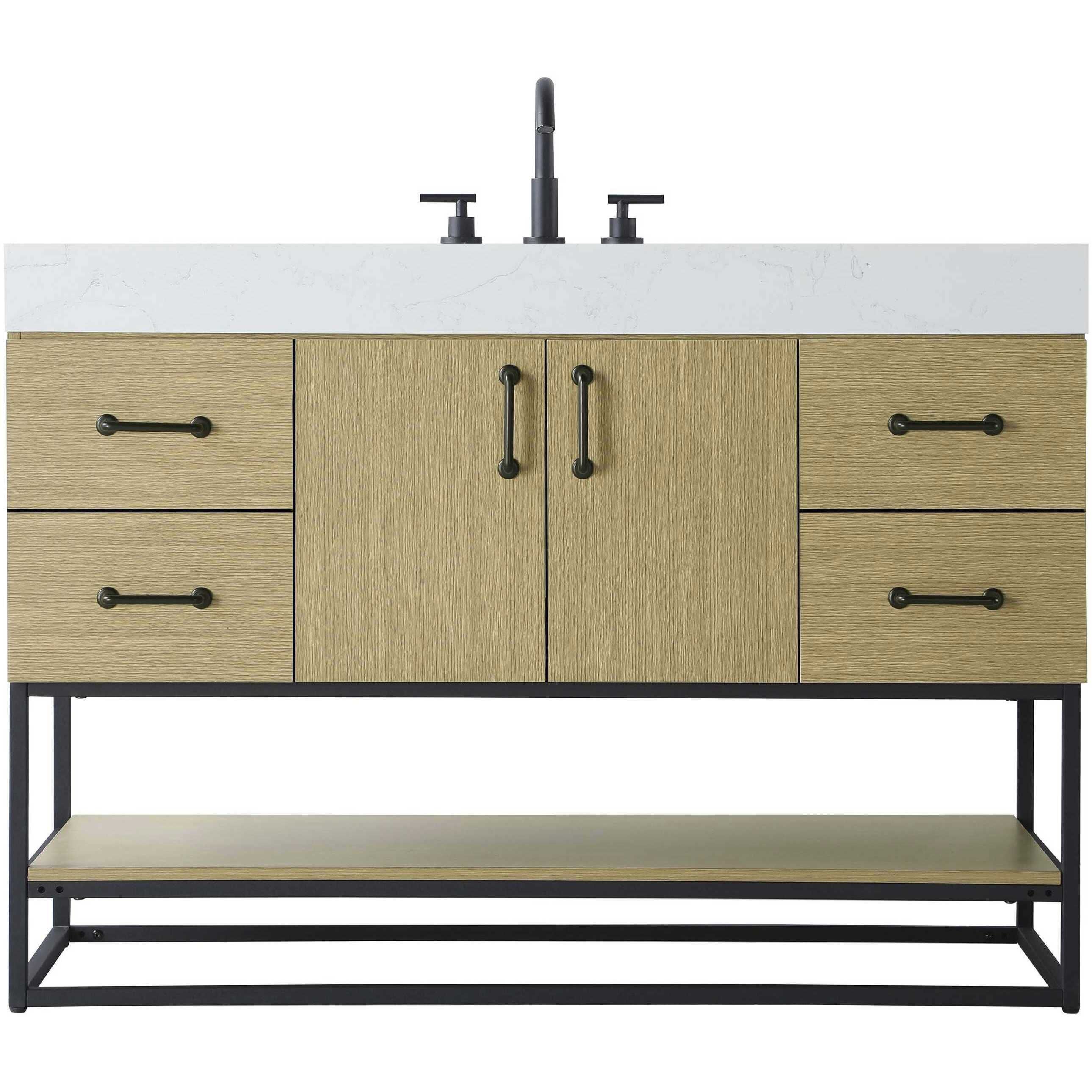 Caroline 48 X 34 inch Honey Brown Bathroom Vanity Cabinet