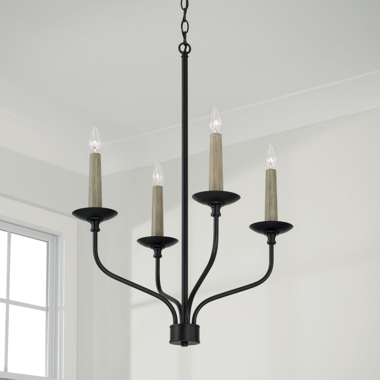Wilder 4 Light 21.5 inch Matte Black Chandelier Ceiling Light
