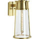 Cone 1 Light 17 inch Satin Brass with Clear Outdoor Wall Sconce, Large