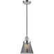 Franklin Restoration Cone 1 Light 6 inch Polished Chrome Mini Pendant Ceiling Light in Incandescent, Plated Smoke, Franklin Restoration