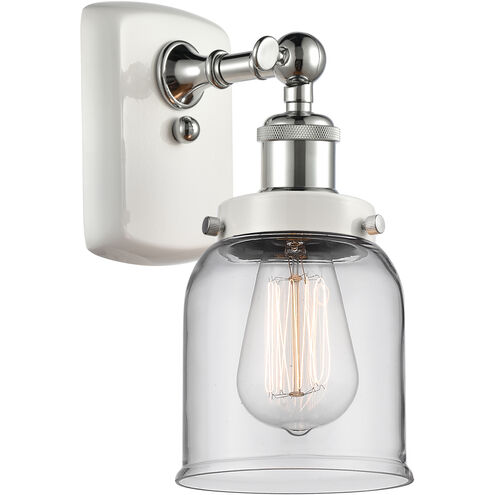 Ballston Small Bell 1 Light 5 inch White and Polished Chrome Sconce Wall Light in Clear Glass