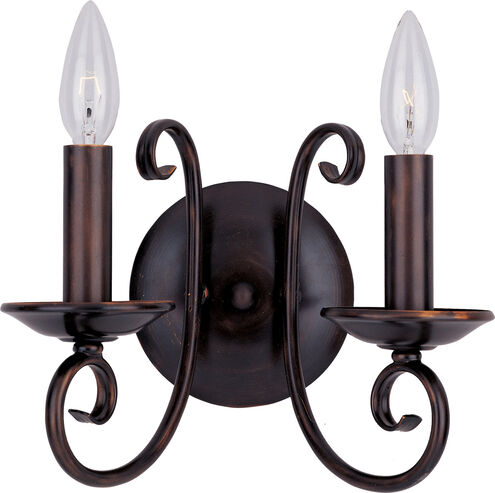 Loft 2 Light 10 inch Oil Rubbed Bronze Wall Sconce Wall Light in Candelabra Base Incandescent