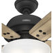 Reveille 60 inch Matte Black with Golden Maple/Stone Blades Ceiling Fan