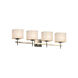 Porcelina Vanity Light Wall Light in Dark Bronze, Waves, Incandescent