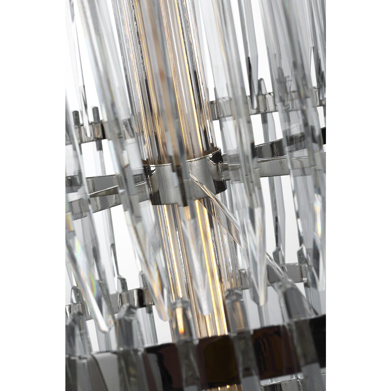 Waterford Killarney LED 32 inch Polished Nickel Layered Drum Chandelier Ceiling Light