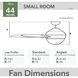 Anisten 44 inch Brushed Nickel with Matte Nickel/Light Grey Oak Blades Ceiling Fan