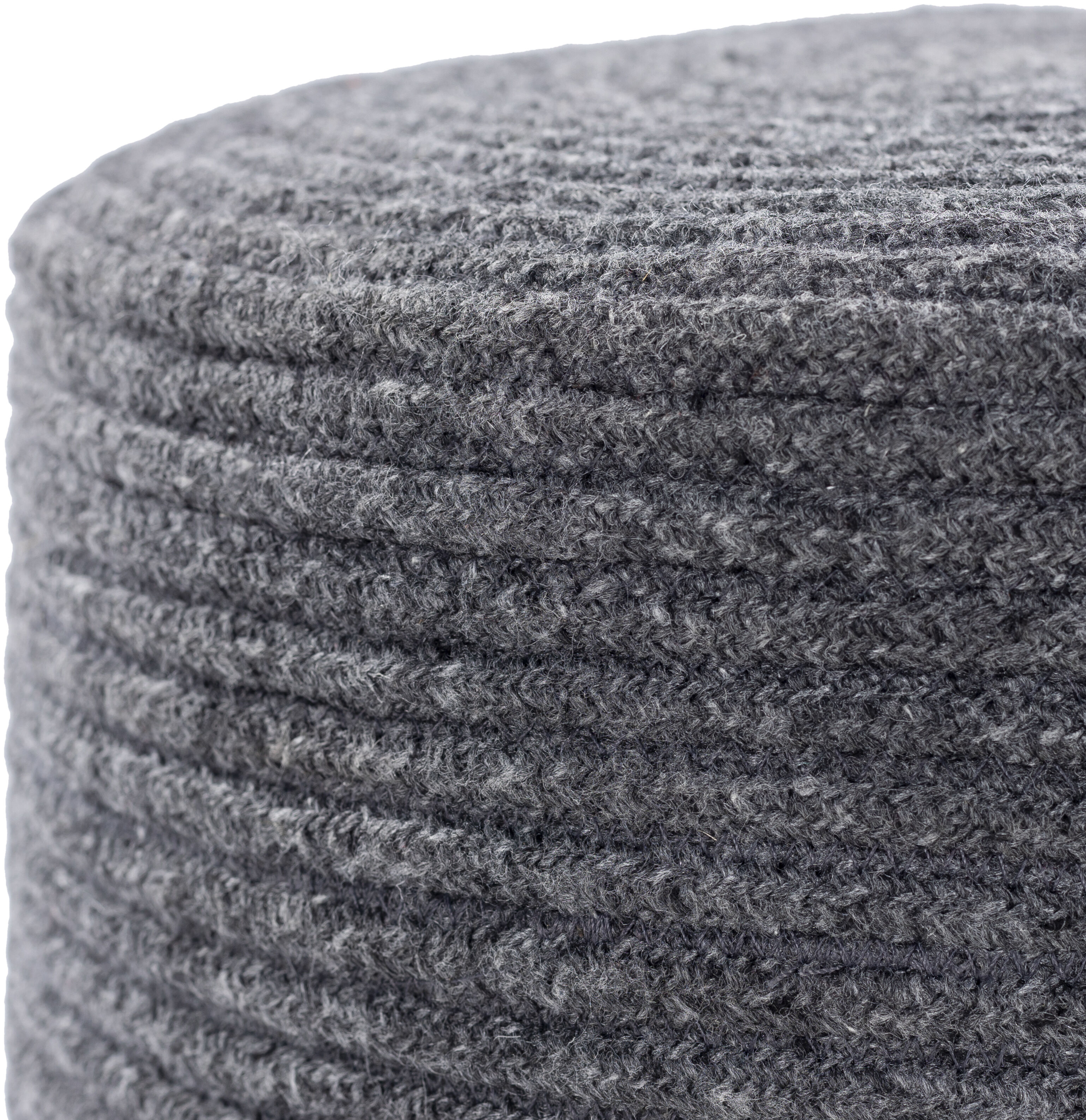 Poppy 16 inch Charcoal Outdoor Pouf, Cylinder