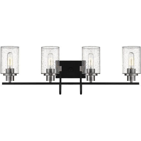 Clifton 4 Light 33.25 inch Matte Black/Brushed Nickel Vanity Light Wall Light
