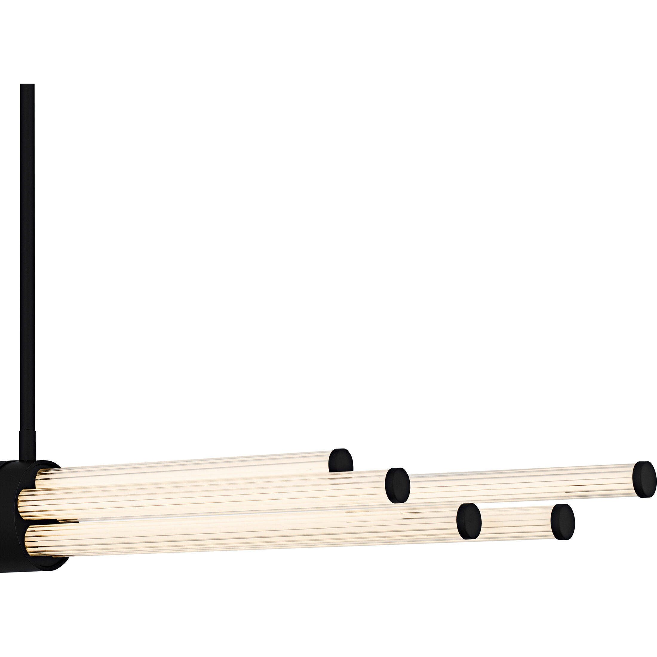 Talbott LED 46 inch Matte Black Linear Chandelier Ceiling Light, Large