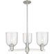 Arcadia Bella 3 Light 27.25 inch Satin Nickel Chandelier Ceiling Light in Seedy