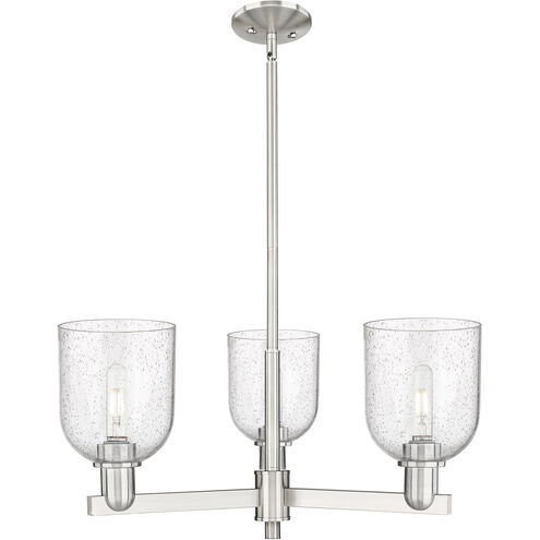 Arcadia Bella 3 Light 27.25 inch Satin Nickel Chandelier Ceiling Light in Seedy