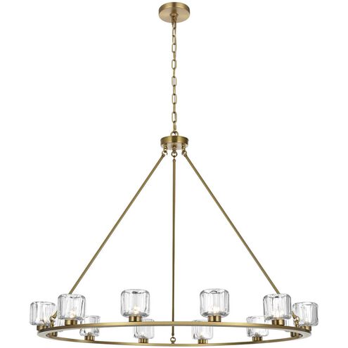 Cadence 12 Light 48 inch Satin Gold Chandelier Ceiling Light