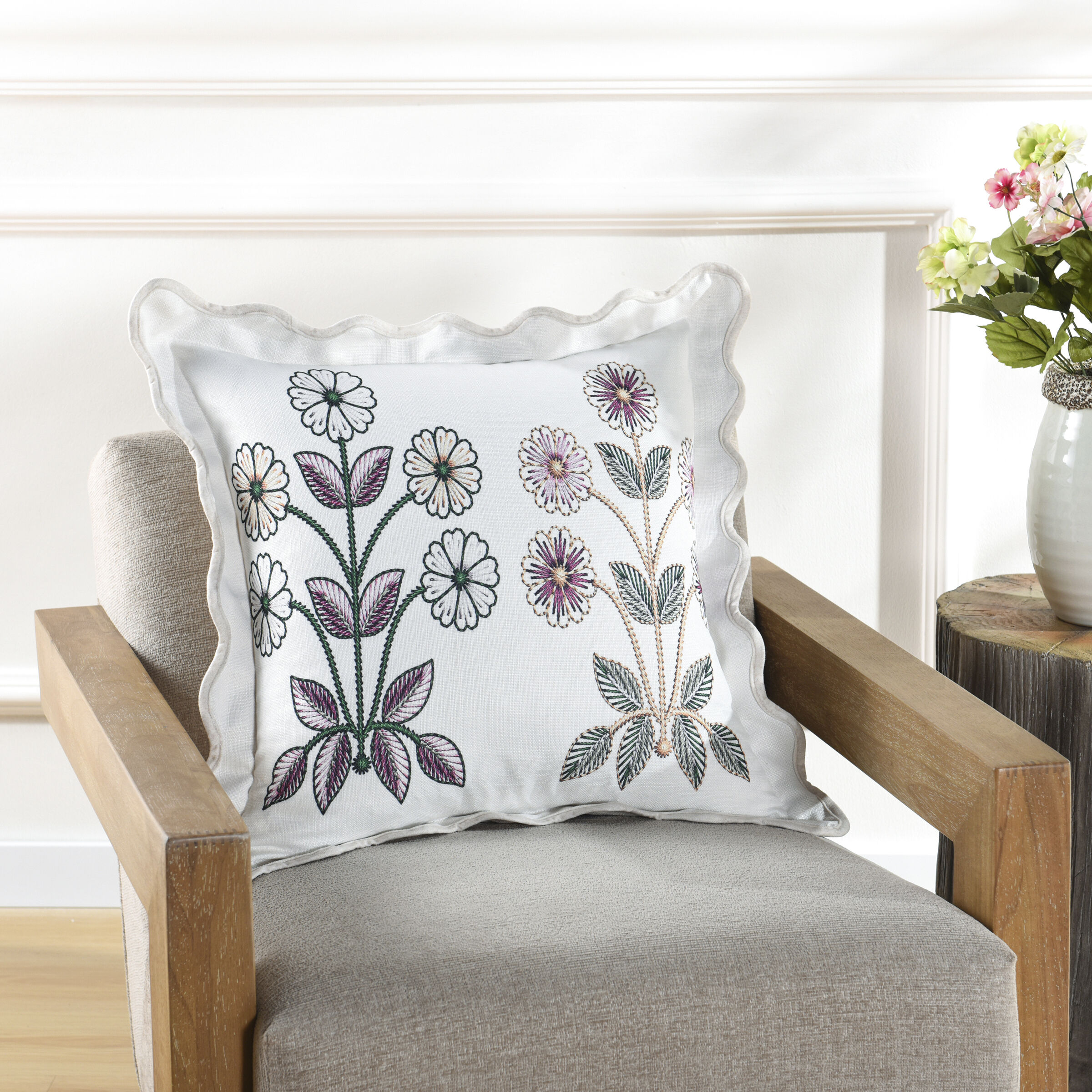 Betsy 22 X 7 inch Multi and White and Pink Pillow