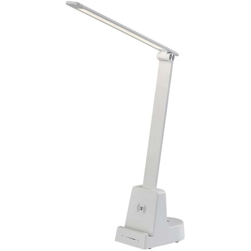 Cody 17.75 inch 10 watt Matte White Wireless Charging Desk Lamp Portable Light, with Smart Switch, Simplee Adesso