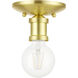 Lansdale 1 Light 5 inch Satin Brass Single Flush Mount Ceiling Light, Single