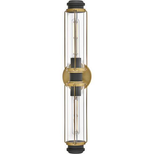 Masthead LED 24 inch Heritage Brass with Black Vanity Light Wall Light