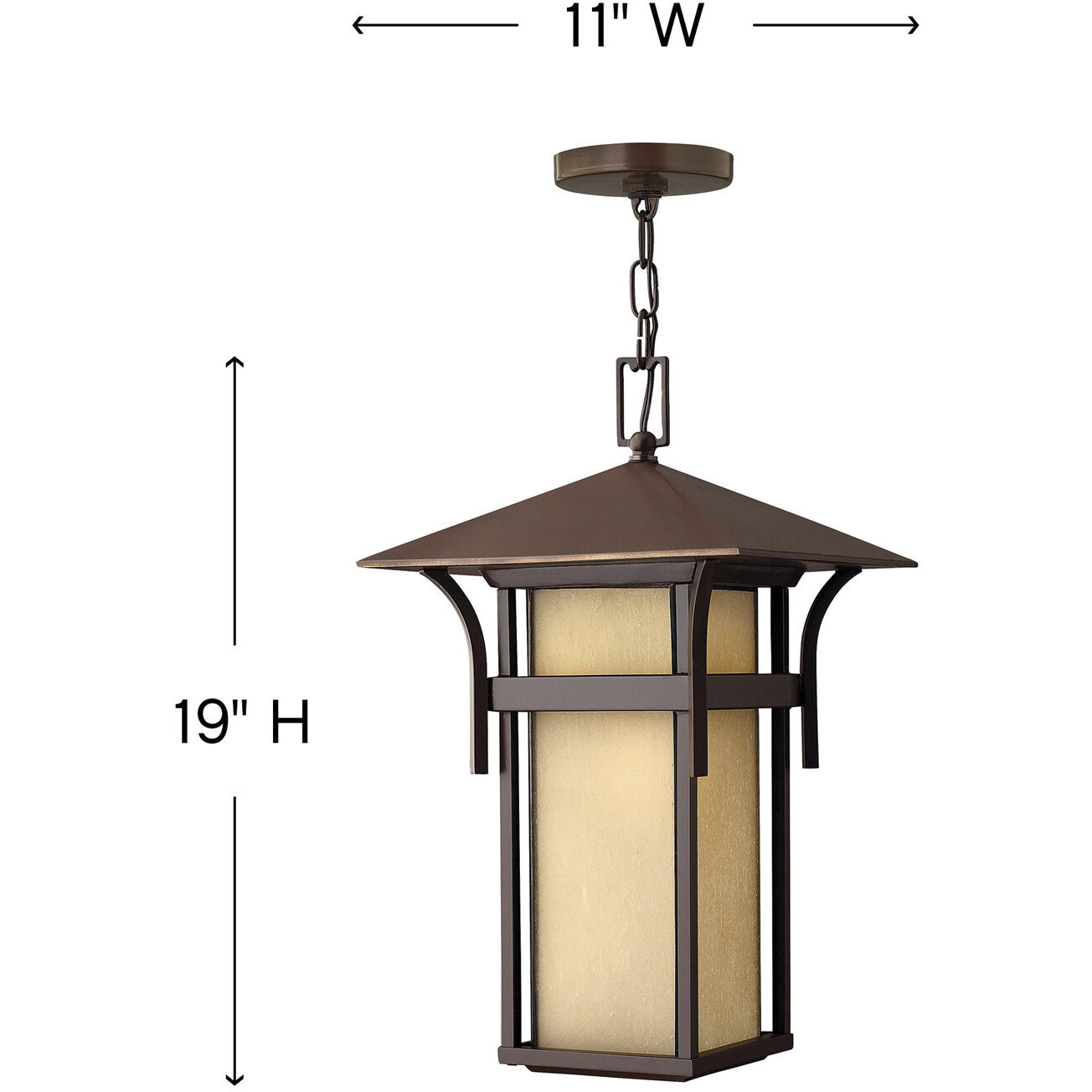 Estate Series Harbor 1 Light 11 inch Anchor Bronze Outdoor Hanging Lantern in Non-LED