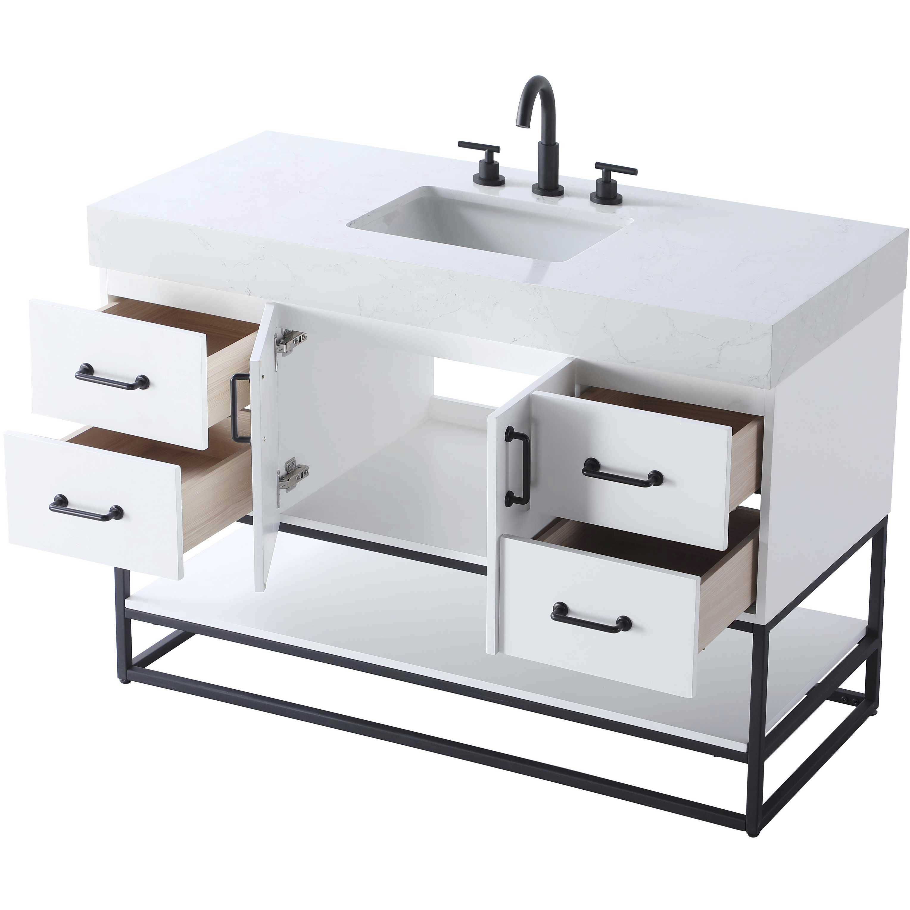 Caroline 48 X 34 inch White Bathroom Vanity Cabinet