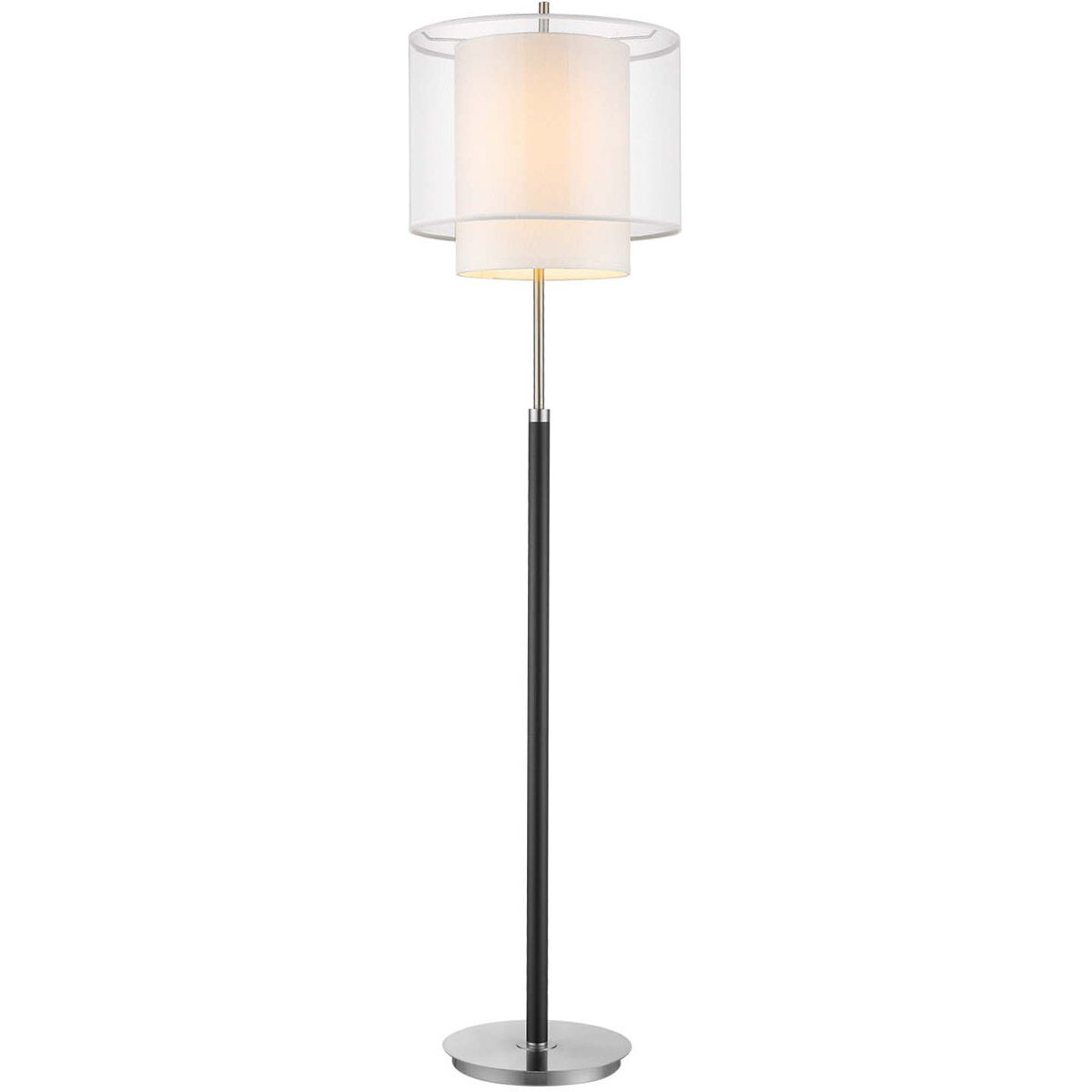 Roosevelt 62 inch 100.00 watt Espresso/ Brushed Nickel Floor Lamp Portable Light