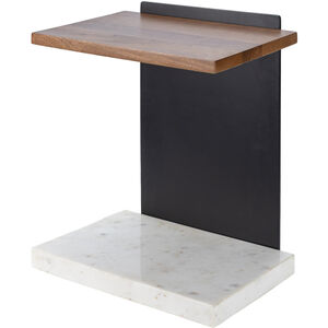Cordier 21.5 X 18 inch Top: Brown; Base: Black/White End Table