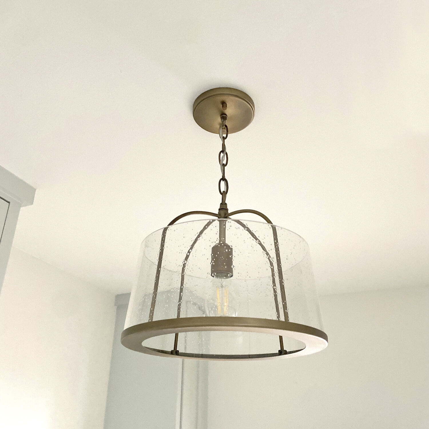 Madison 1 Light 13 inch Aged Brass Semi-Flush Mount Ceiling Light, Convertible Dual Mount