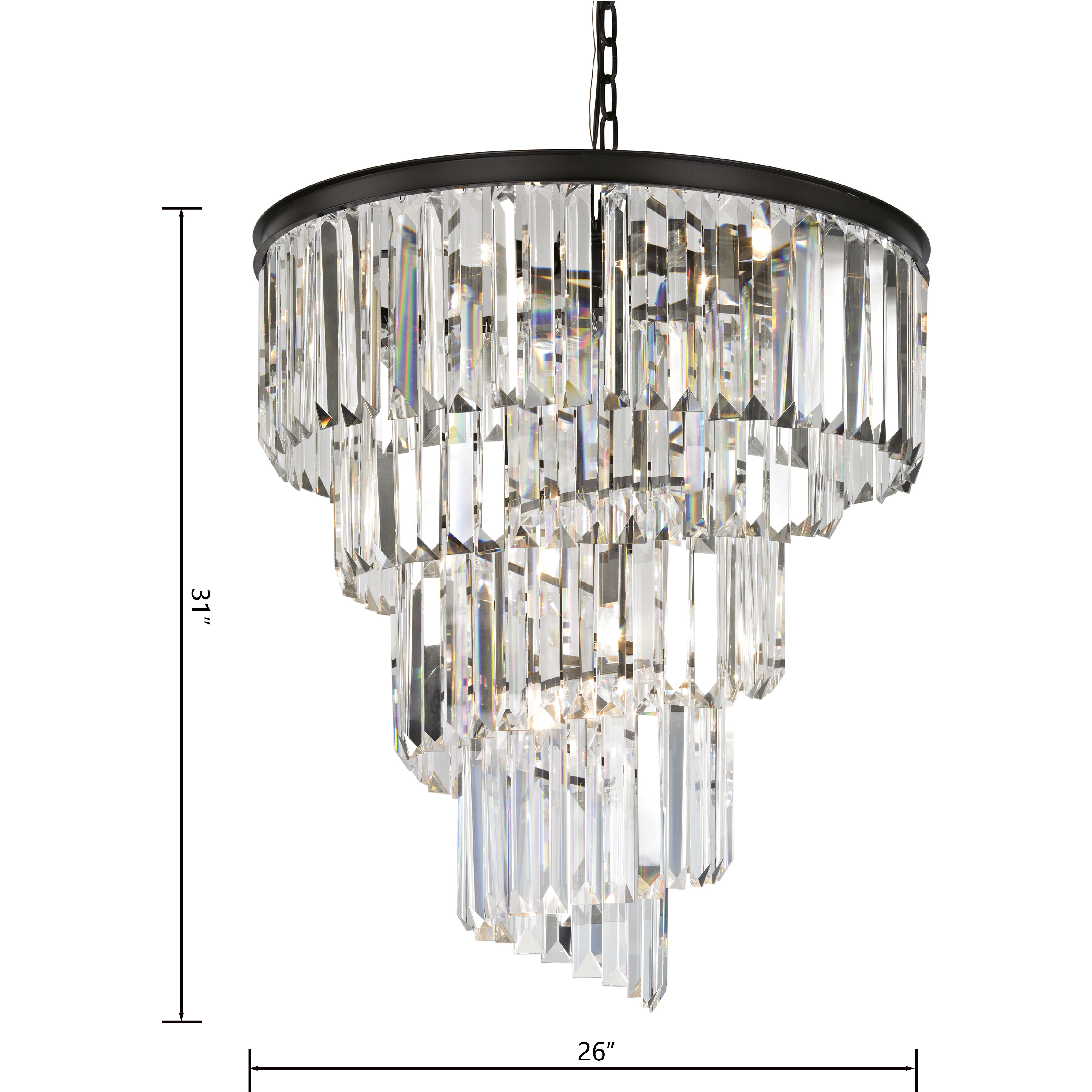 Palacial 9 Light 26 inch Oil Rubbed Bronze Chandelier Ceiling Light