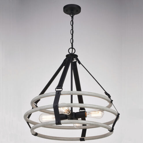 Taylor 4 Light 24 inch Textured Black and Ash Gray Pendant Ceiling Light
