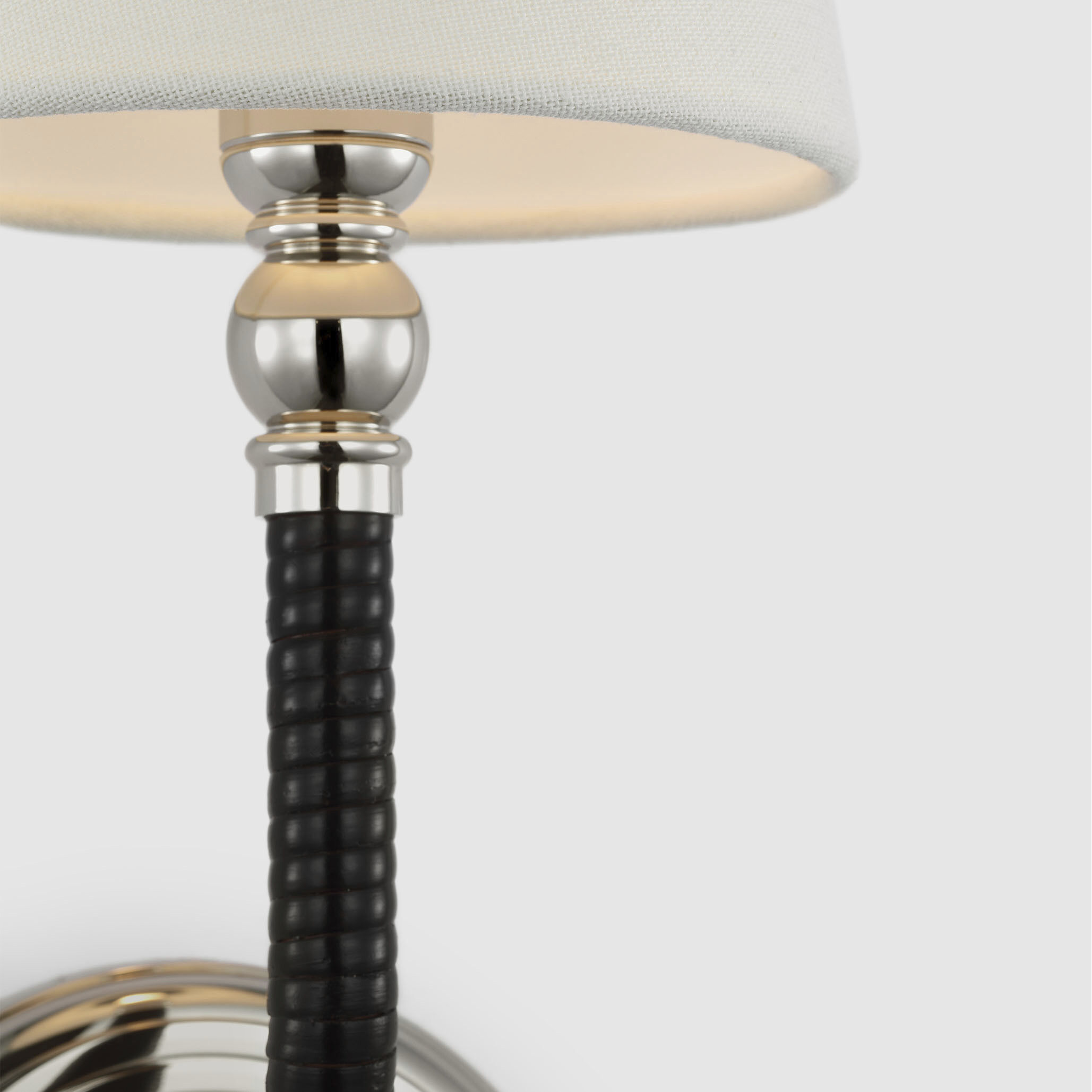 Chapman & Myers Basden LED 5.5 inch Polished Nickel and Black Rattan Sconce Wall Light, Medium