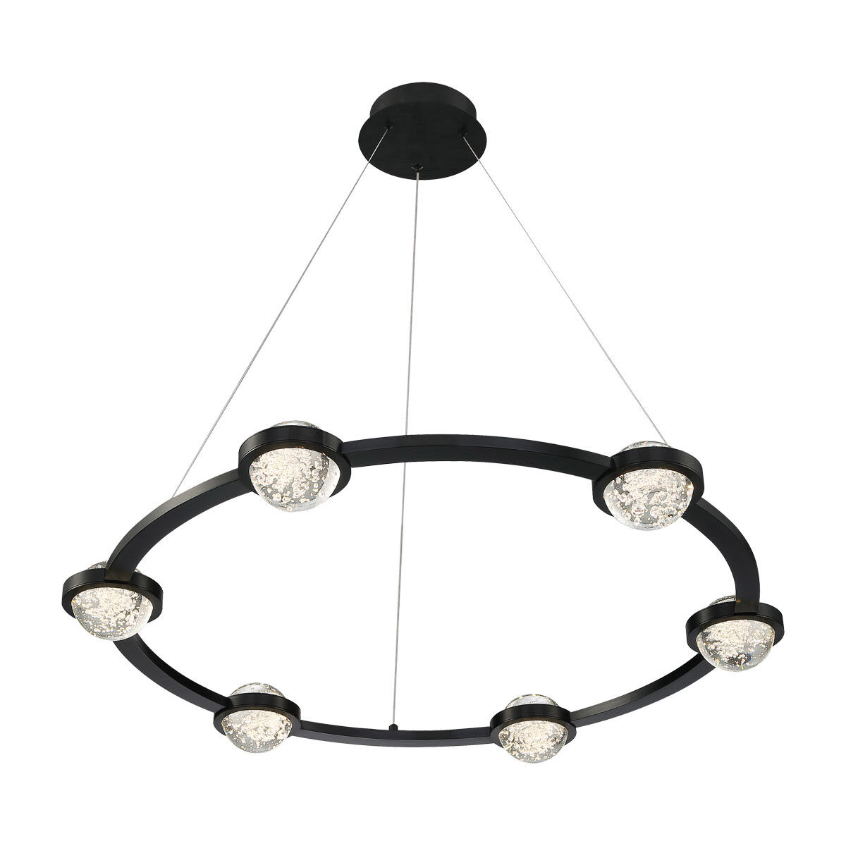 Circolo LED 35.5 inch Black Chandelier Ceiling Light