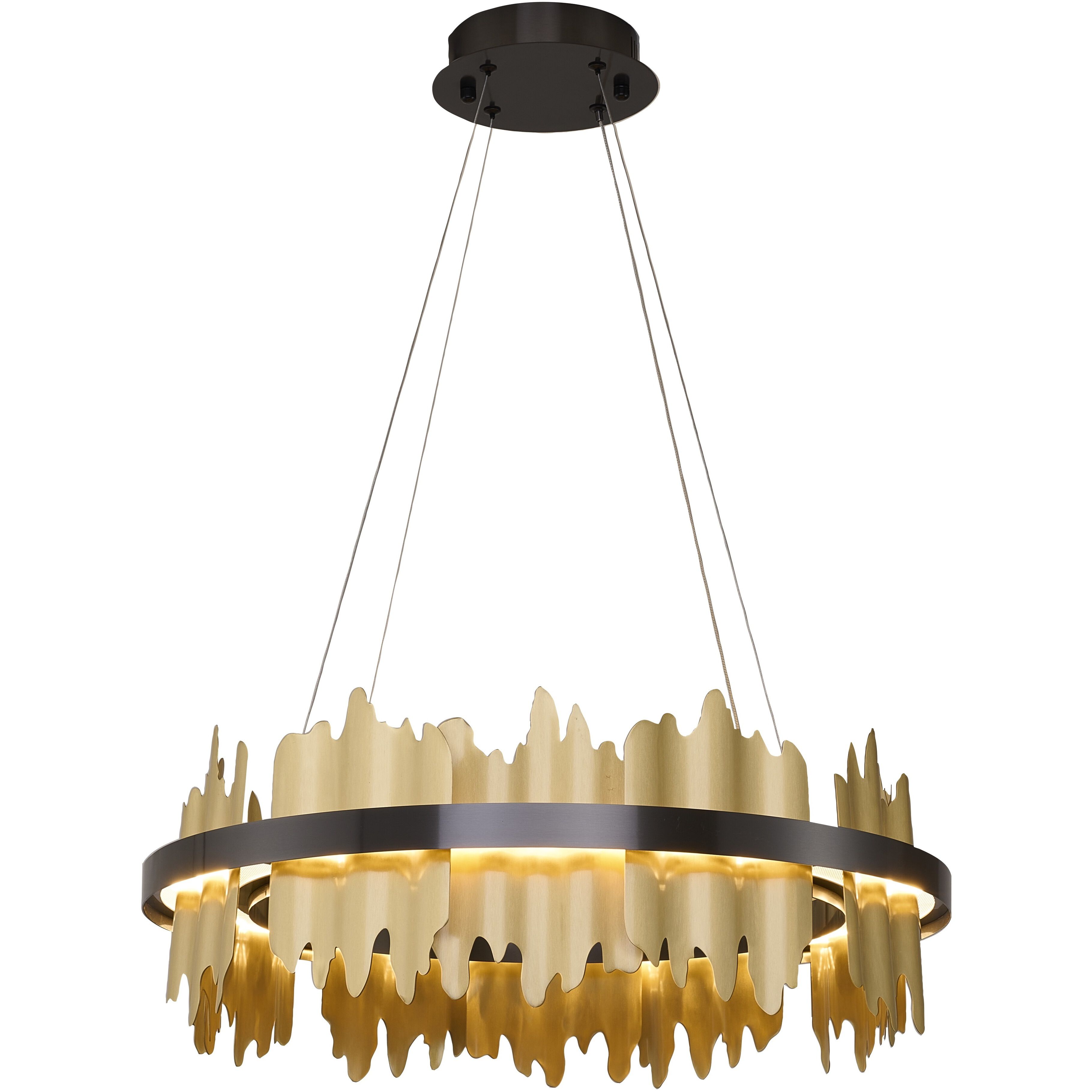 FT Series LED 23.6 inch Black and Brass Chandelier Ceiling Light